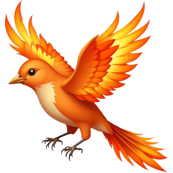 A flying nightingale on fire emoji