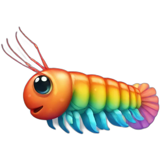Rainbow shrimp emoji