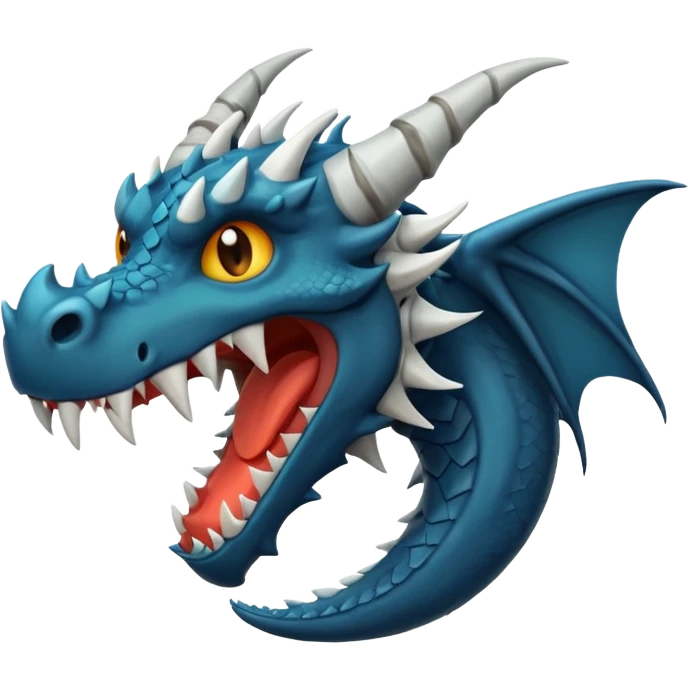 iOS style emoji, minimal dragon fang, dark fantasy object emoji