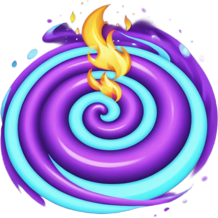 glitter purple and cian fire emoji