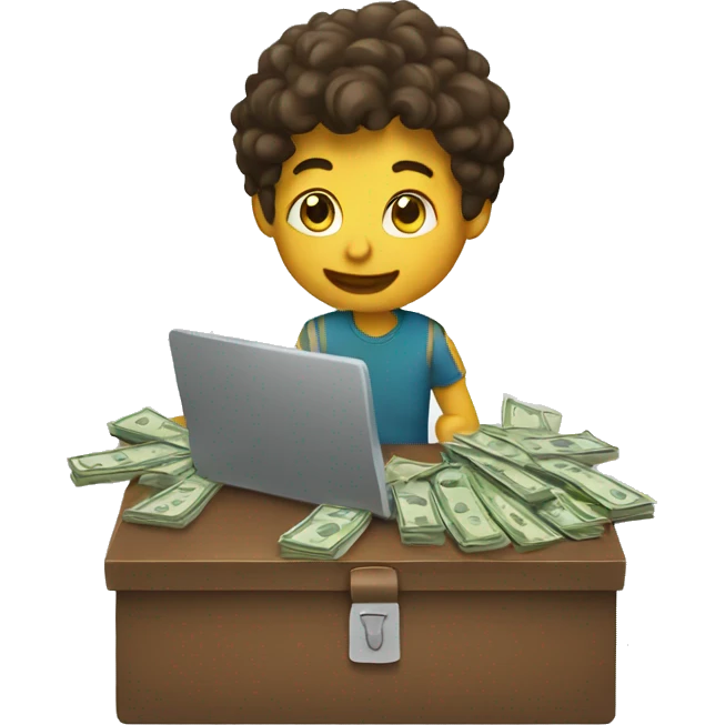 BOY WITH MONEY AND LAPTOP emoji