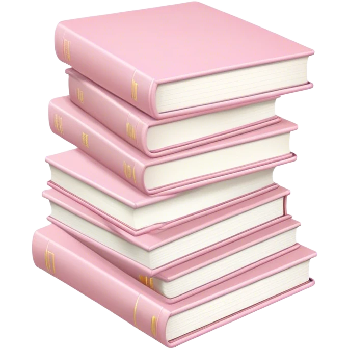 Stack of pale pink books emoji