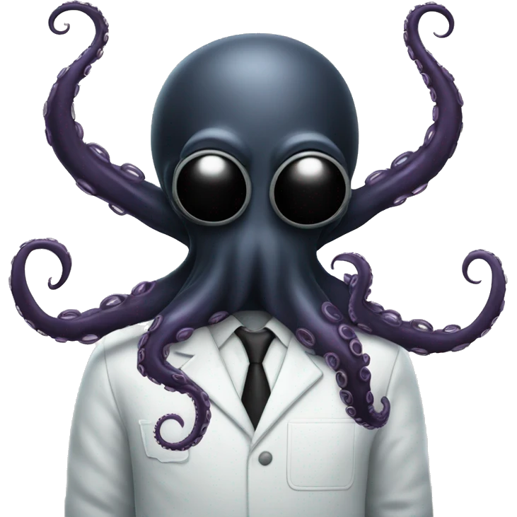 Black Alien Octopus with scientist  emoji