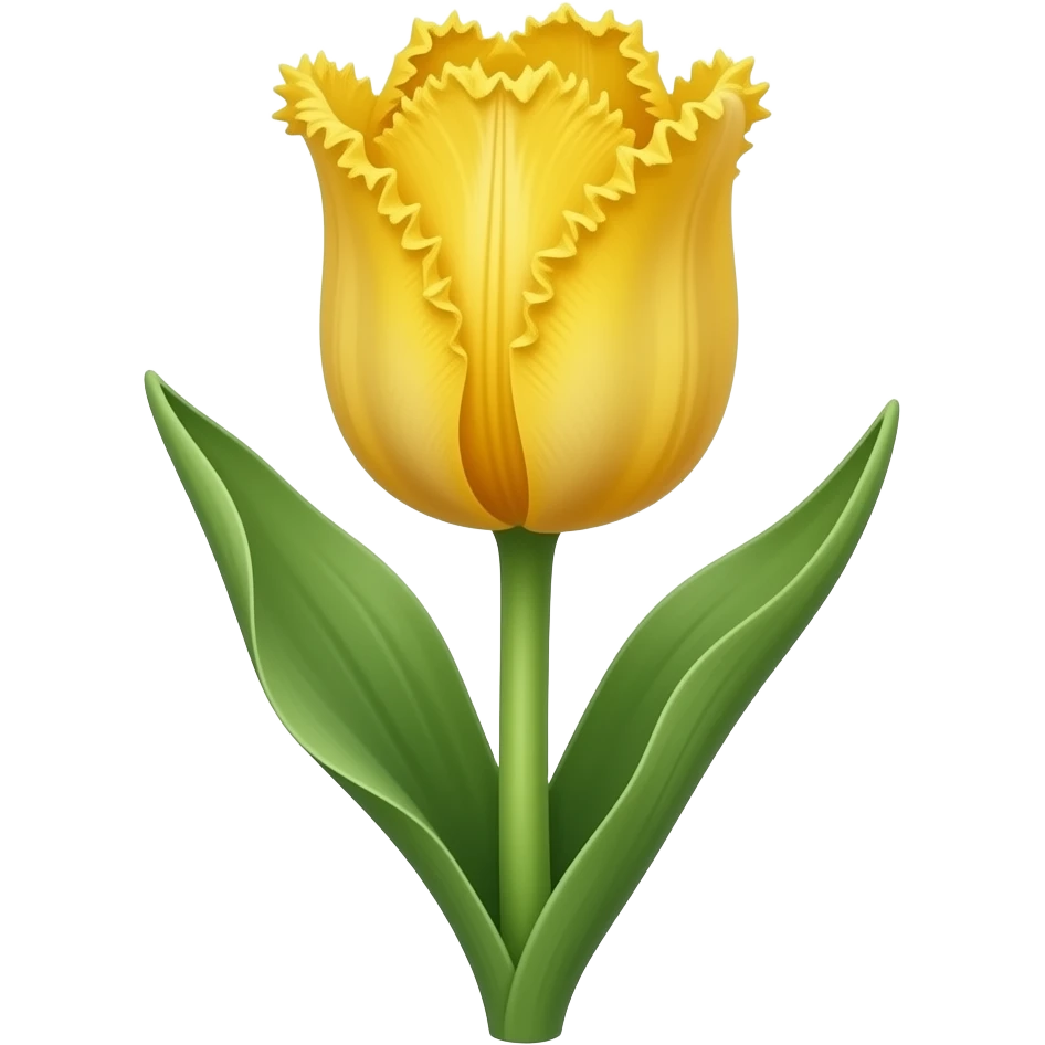 нарисуй желтый бахромчатый тюльпан на стебле emoji