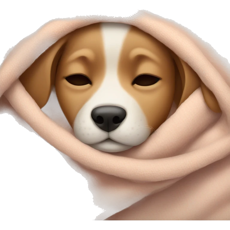 Puppy sleeping in blanket emoji