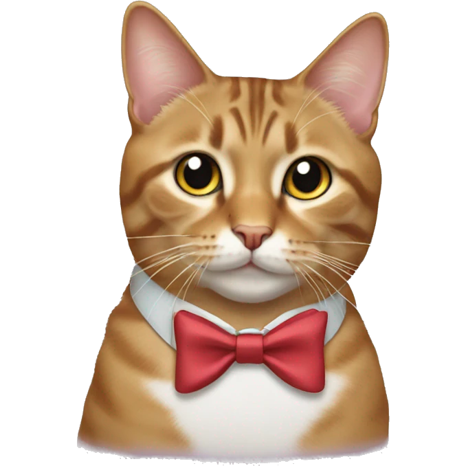tabby cat wearing a bow tie emoji