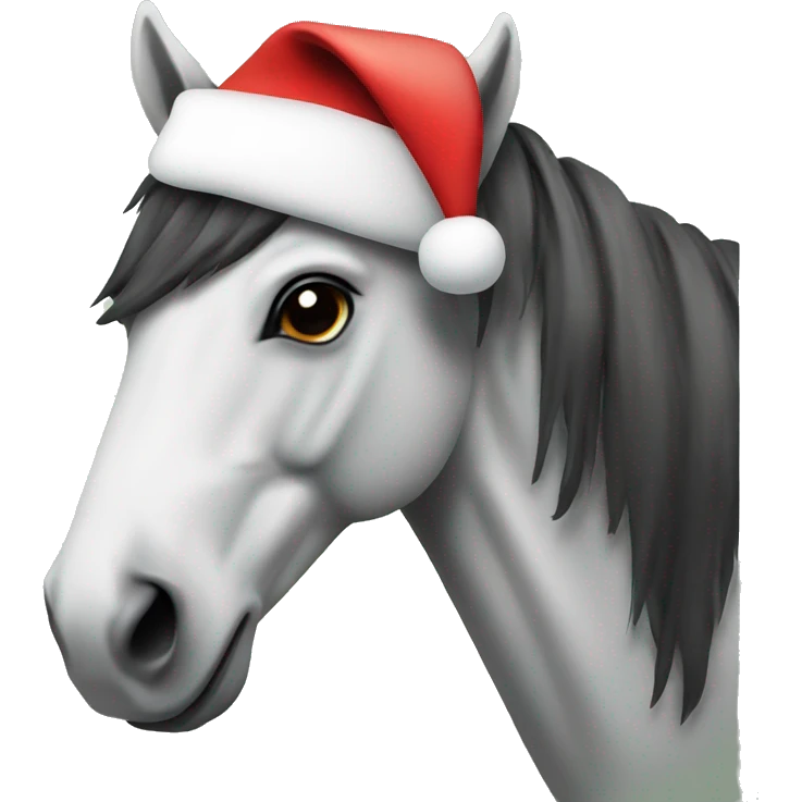 Horse with Santa hat emoji