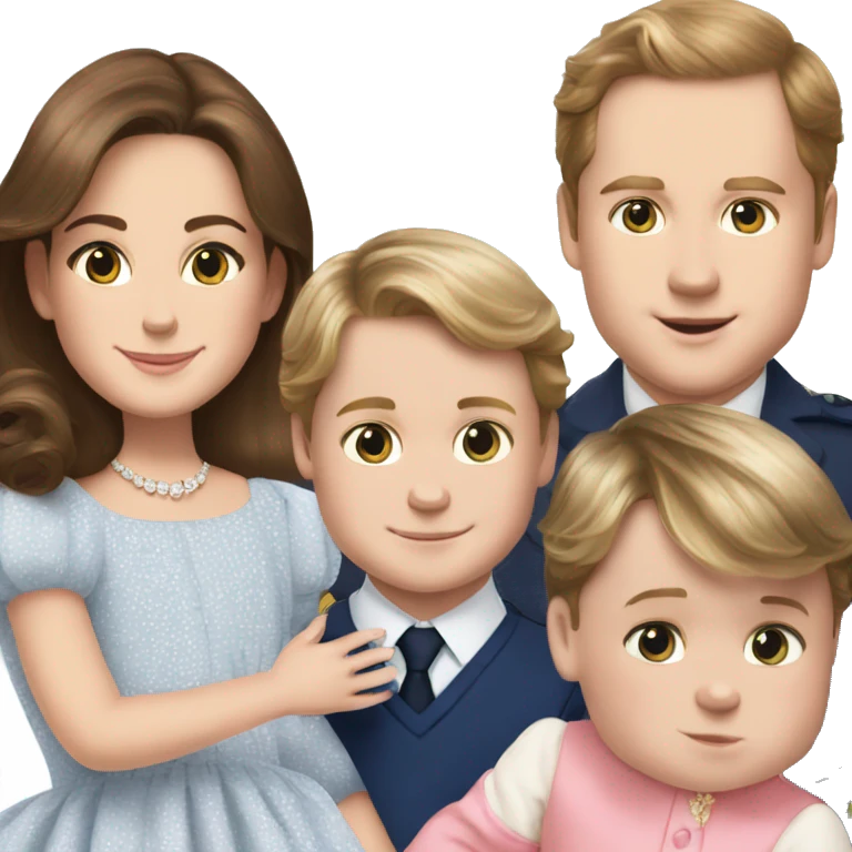William and Kate middleton and prince george and princess charlotte and prince louis  emoji