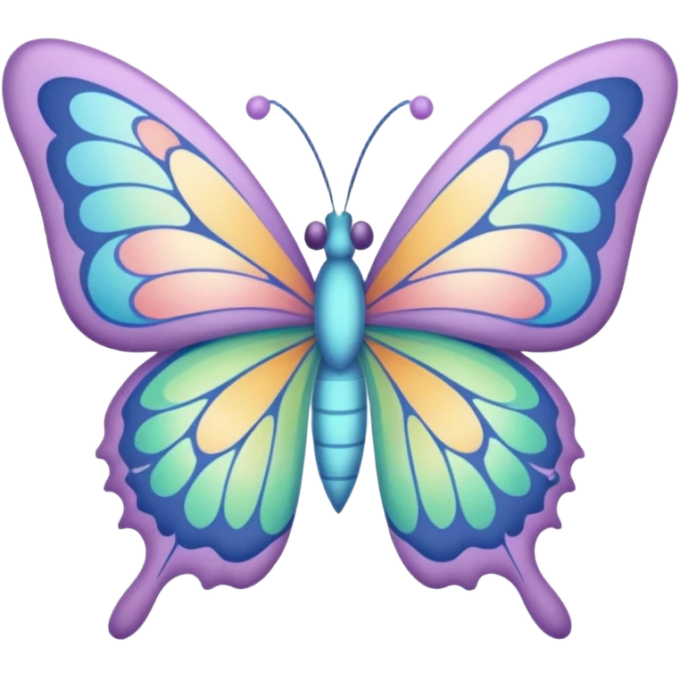 Ethereal butterfly crayon doodle emoji