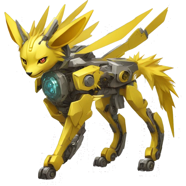 Futuristic mechanical Jolteon-mecha full body emoji