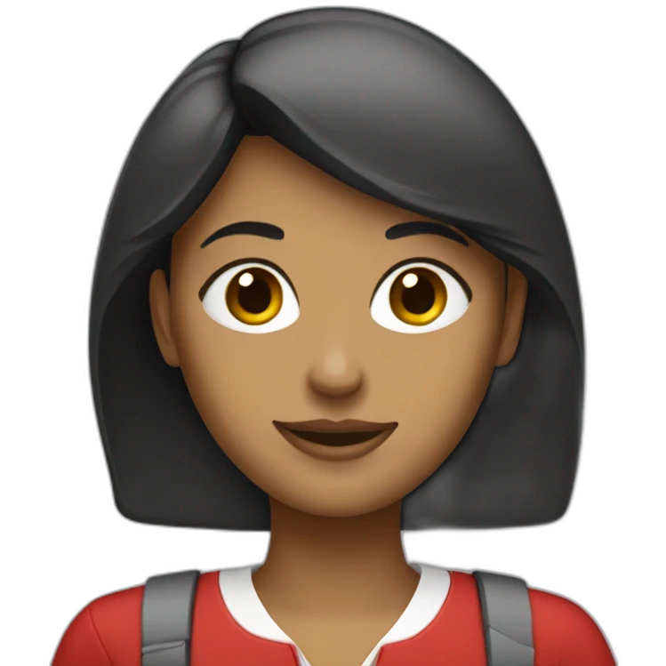 Manager girl red wears emoji