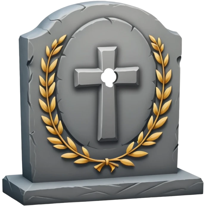 The words RIP on headstone  emoji