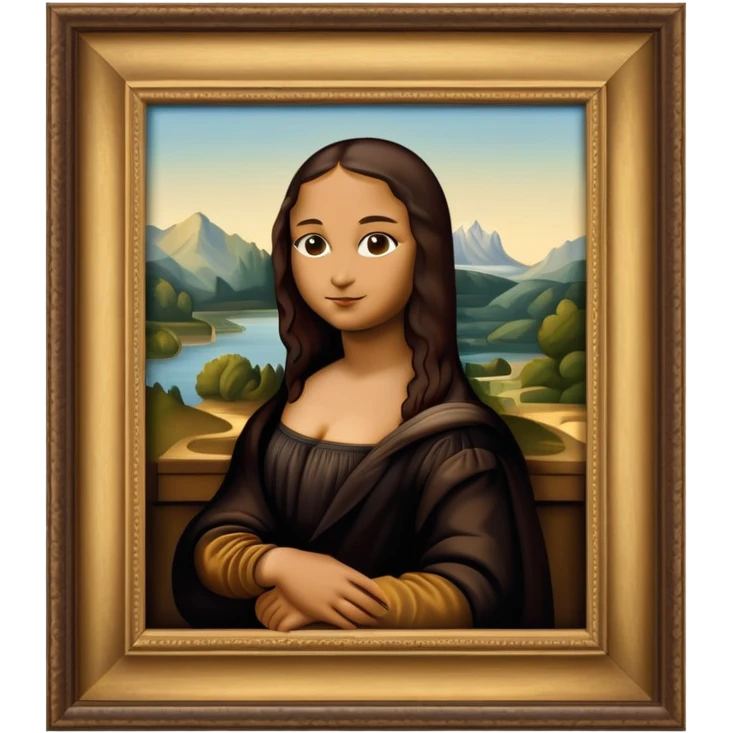 Mona Lisa.  Make it look the real paintingand put in frame  emoji