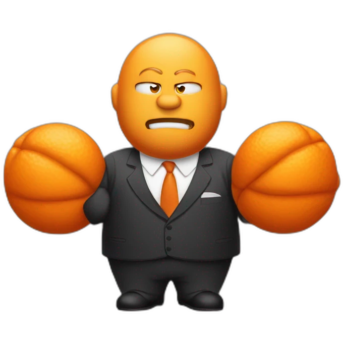 mean orange fat man in suit emoji