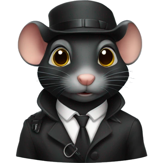 a black rat as a spy emoji