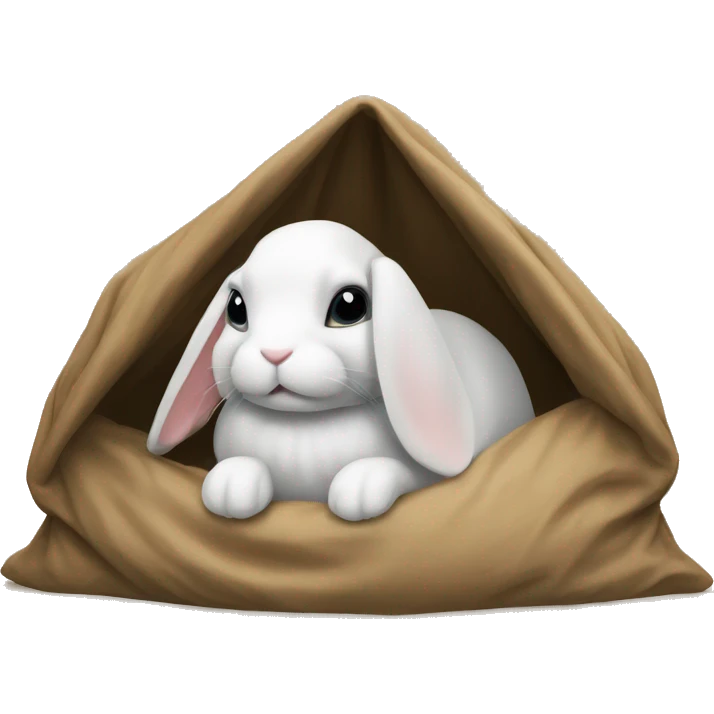 Rabbit under the blancked emoji