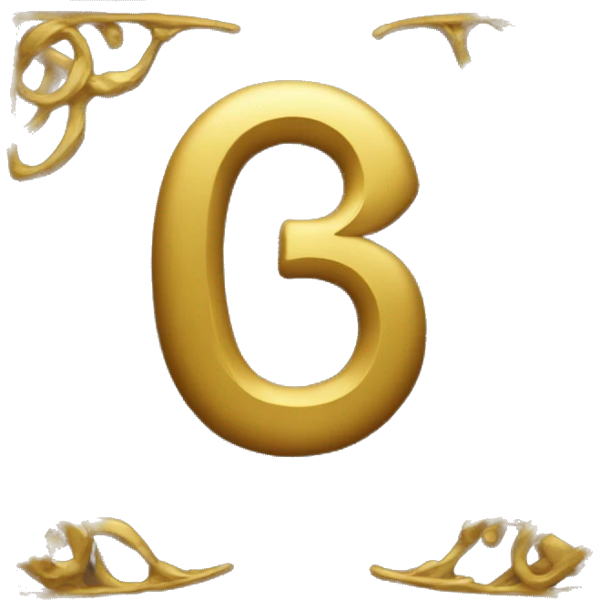 number 65 in a golden ancient font emoji