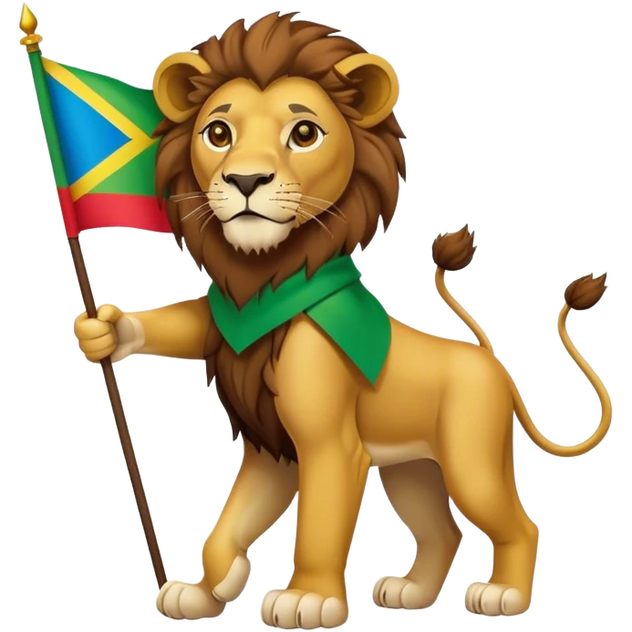 Lion carrying ethiopia flag emoji