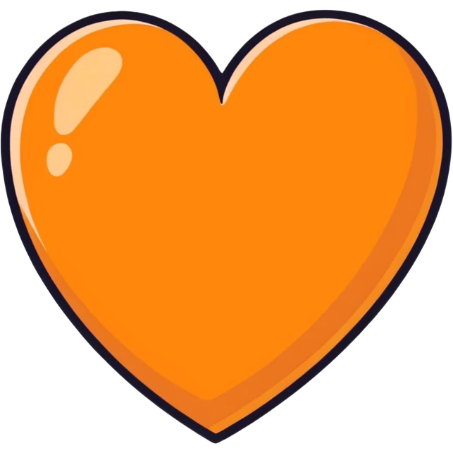 Sparkling orange heart emoji
