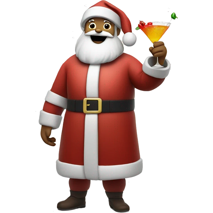 santa holding a cocktail  emoji