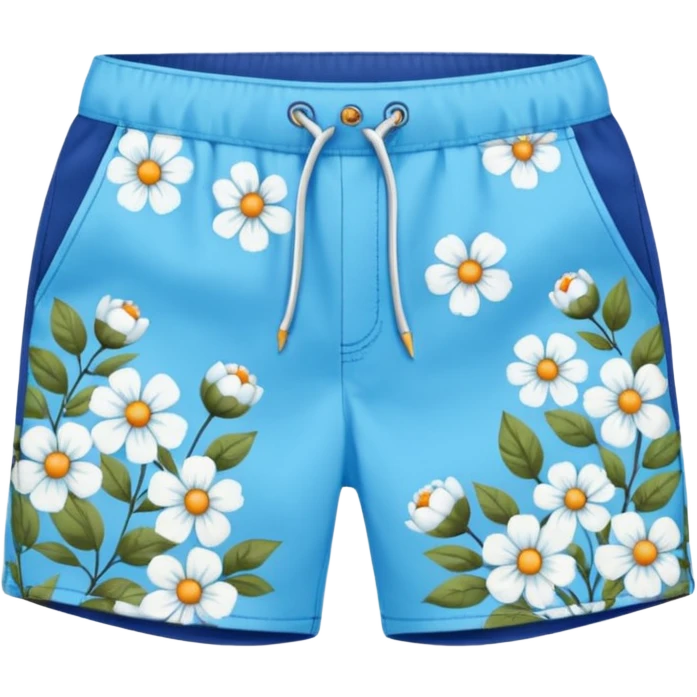 Blue floral shorts emoji
