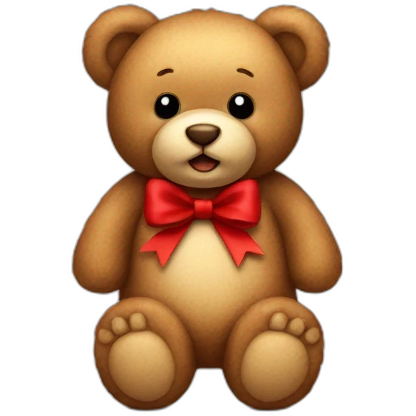 Teddy bear with red bow emoji