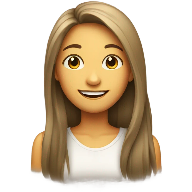 smiling girl with long hair emoji