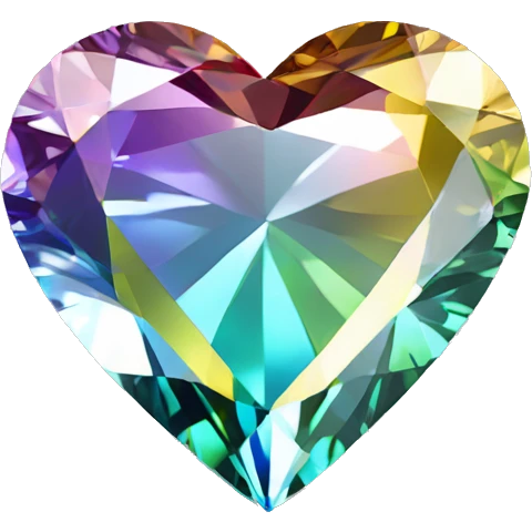 Heart shaped 56-carat mix color diamond emoji