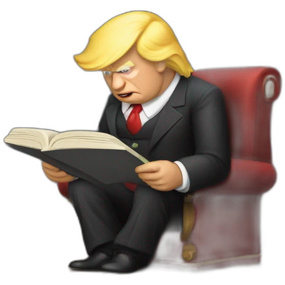 Donald Trump reading Marx kapital emoji