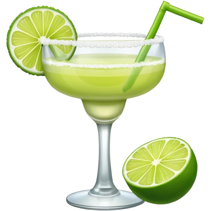 Margarita – glass with salted rim, lime wedge emoji