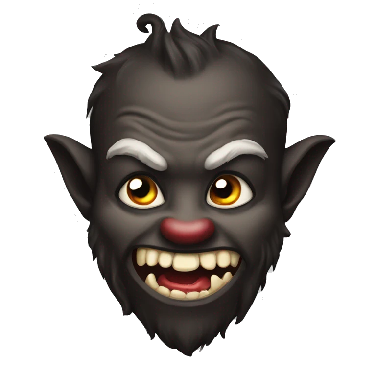 Krampus with his tongue out emoji