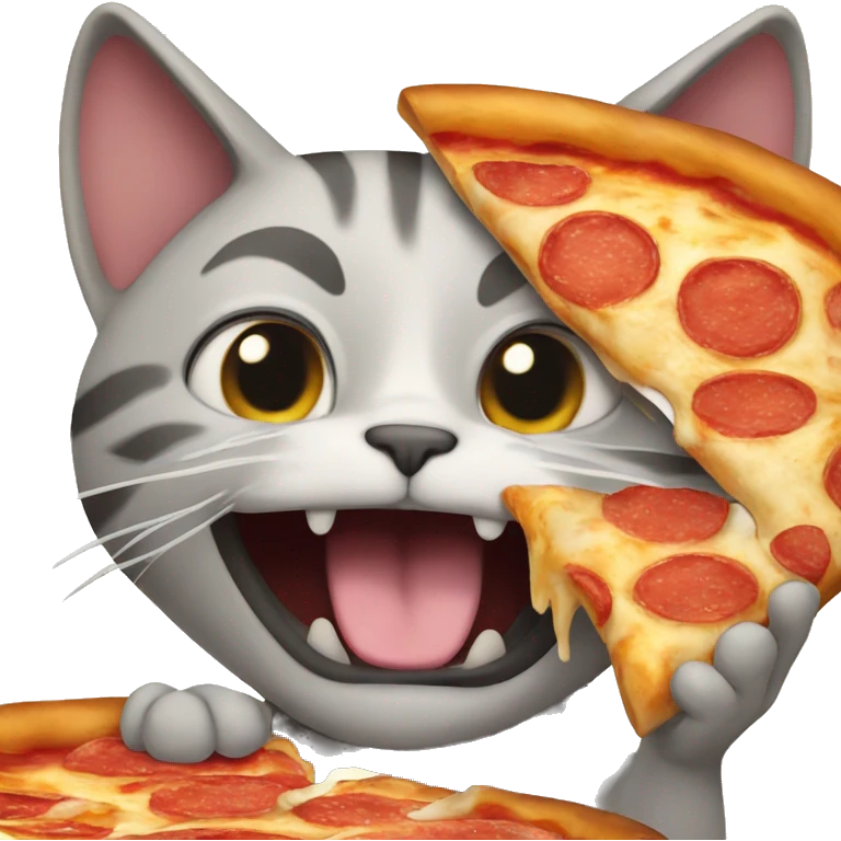 Cat eating pizza  emoji