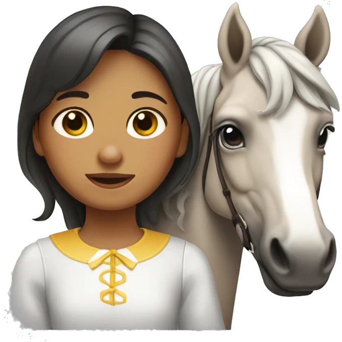 Niña con caballo ondulado  emoji