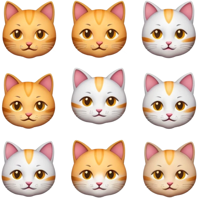 Сделай мне эмоджи космического котика с разными эмоциями из жизненных ситуаций  emoji