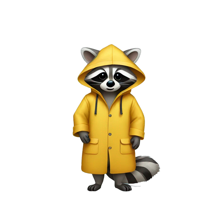 Raccoon wearing raincoat  emoji