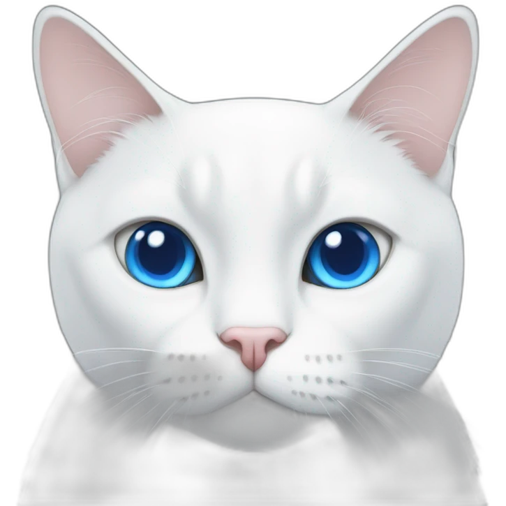 Fat white cat with blue eyes emoji