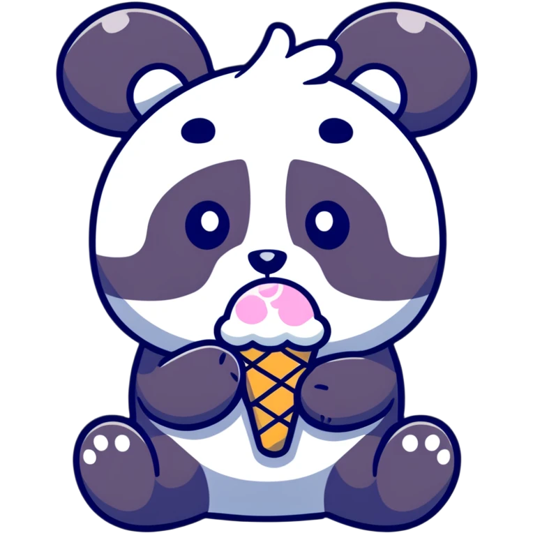 Panda eating ice cream emoji