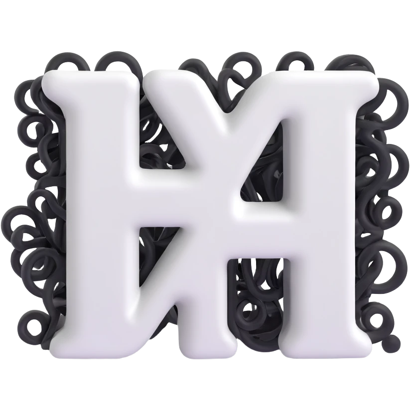 connected flowing BLK letters where all letters are joined together in one continuous design emoji
