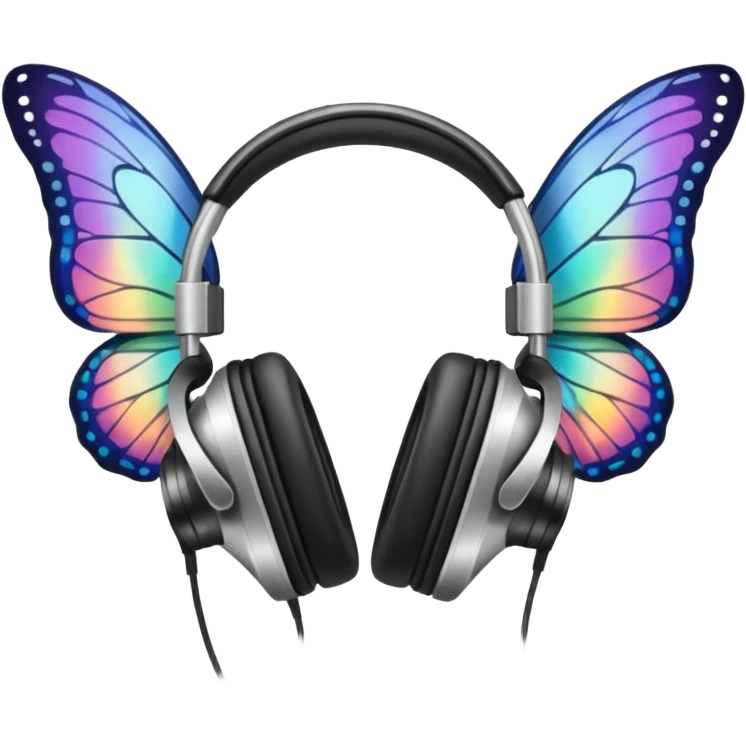 headpones with butterfly wings emoji