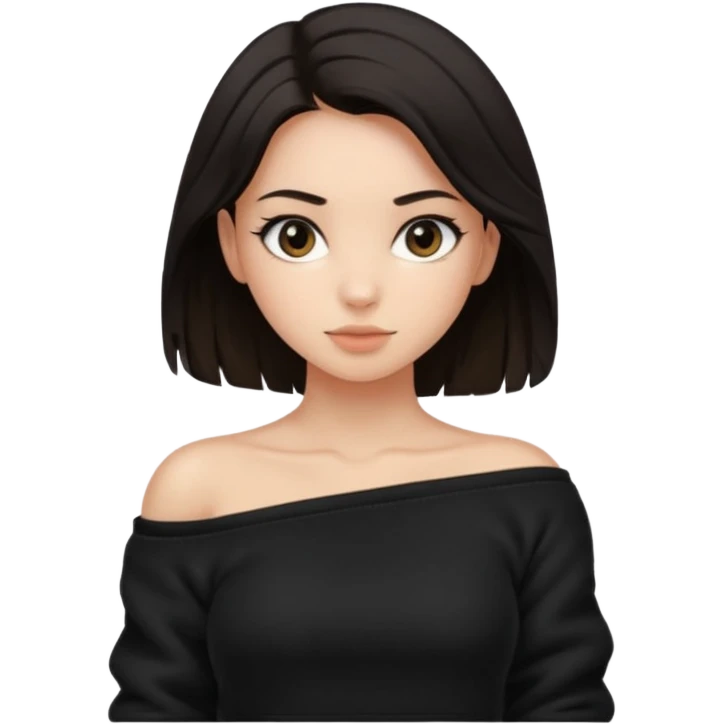  Siyah uzun saçlı ceket giyen esmerimsi kız fazla esmer değil siyah ceket  polar ceket ceket gevşek biraz omzundan çıkıyormuş gibi ve bugday ten rengi soltaraftaki omzundan çıkık sadece içinde de siyah crop var  emoji