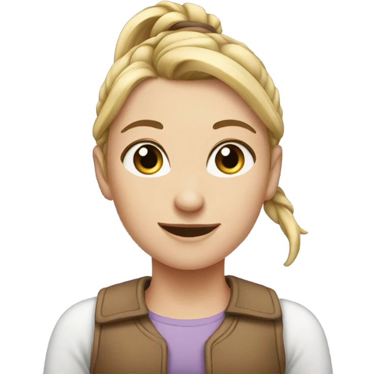 White girl with pony hair proud of her self emoji