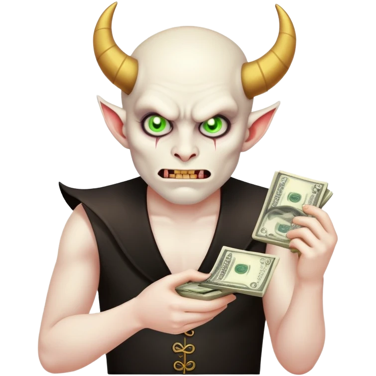 Demonio contando dinero emoji