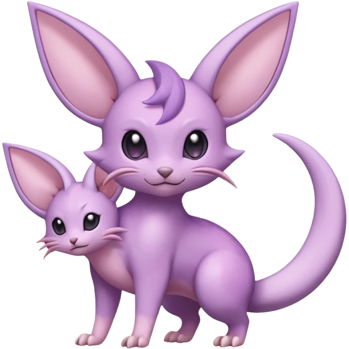 Pastel Glossy Smooth Soft Shiny Celestial Crescent Lunar Shiny Glossy Lumine Stellar Rattata-Noibat-Espeon-Purrloin-Fakemon-hybrid-creature (full body) emoji