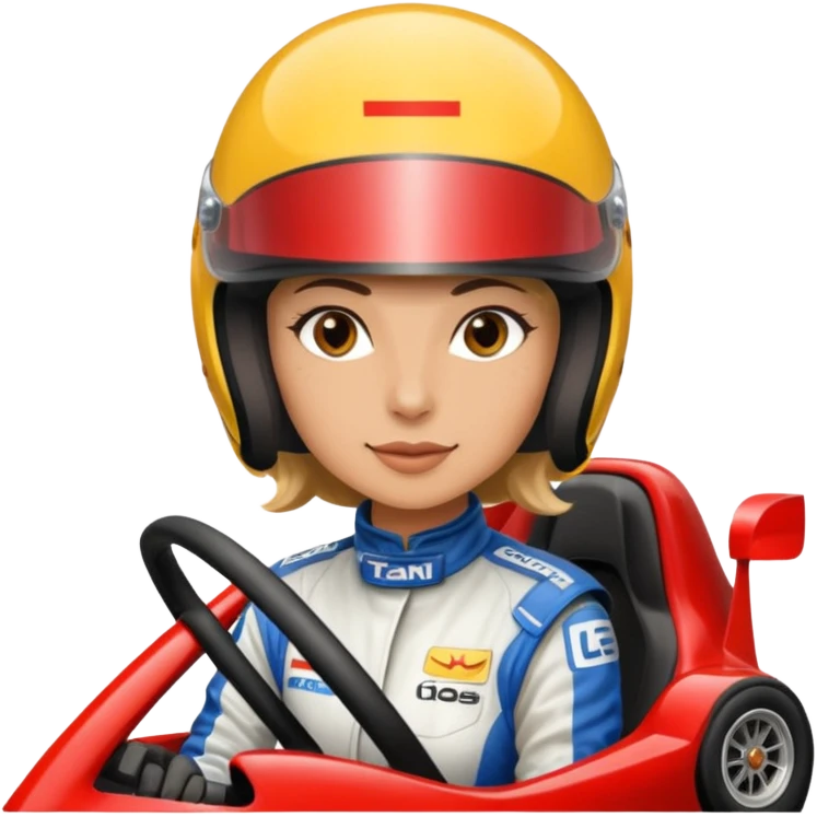woman driving a race car emoji