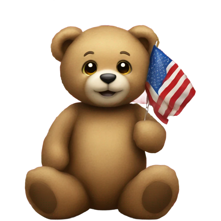 Teddy Bear with American flag  emoji