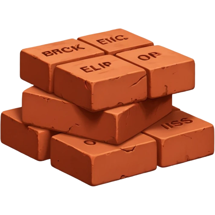 Two red bricks stacked on top of each other with the phrase “Bricked Up” them emoji