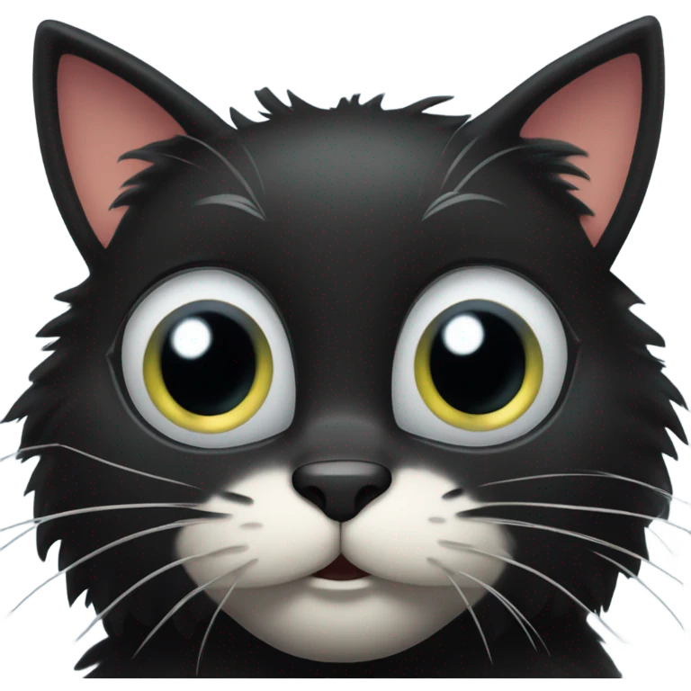 puffed up black cat emoji