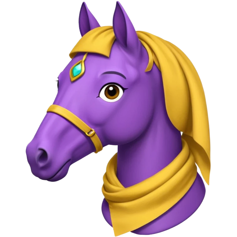Purple horse wearing yellow scarf
 emoji
