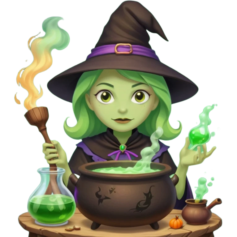 green witch cooking potion emoji