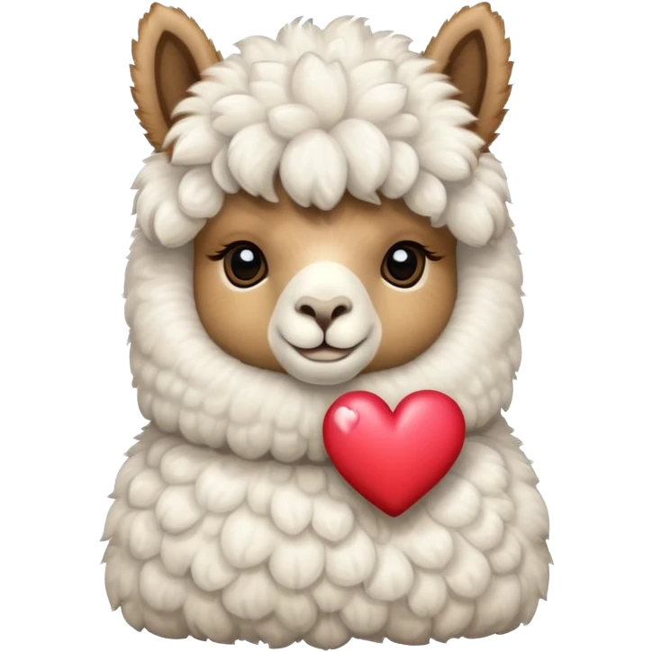 a alpaca with a heart emoji